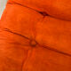 2 fauteuils en velours orange Vintage année 1974