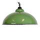Lampe suspendue en émail vert industriel, années 1960