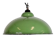 Lampe suspendue en émail vert industriel, années 1960