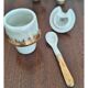 Ensemble de condiments vintage en forme de poisson