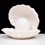 White Ceramic Shell Table lamp 1970s