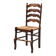 Rustic Oak Ladder-Back Chair with Rush Seat and Cabriole Front Legs, France