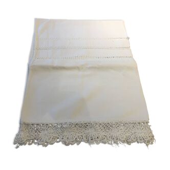 Cover of bolster old cotton and lace
