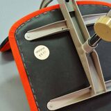 Ahrend De Cirkel Industrial Desk Chair with Orange Fabric Upholstery 1950s