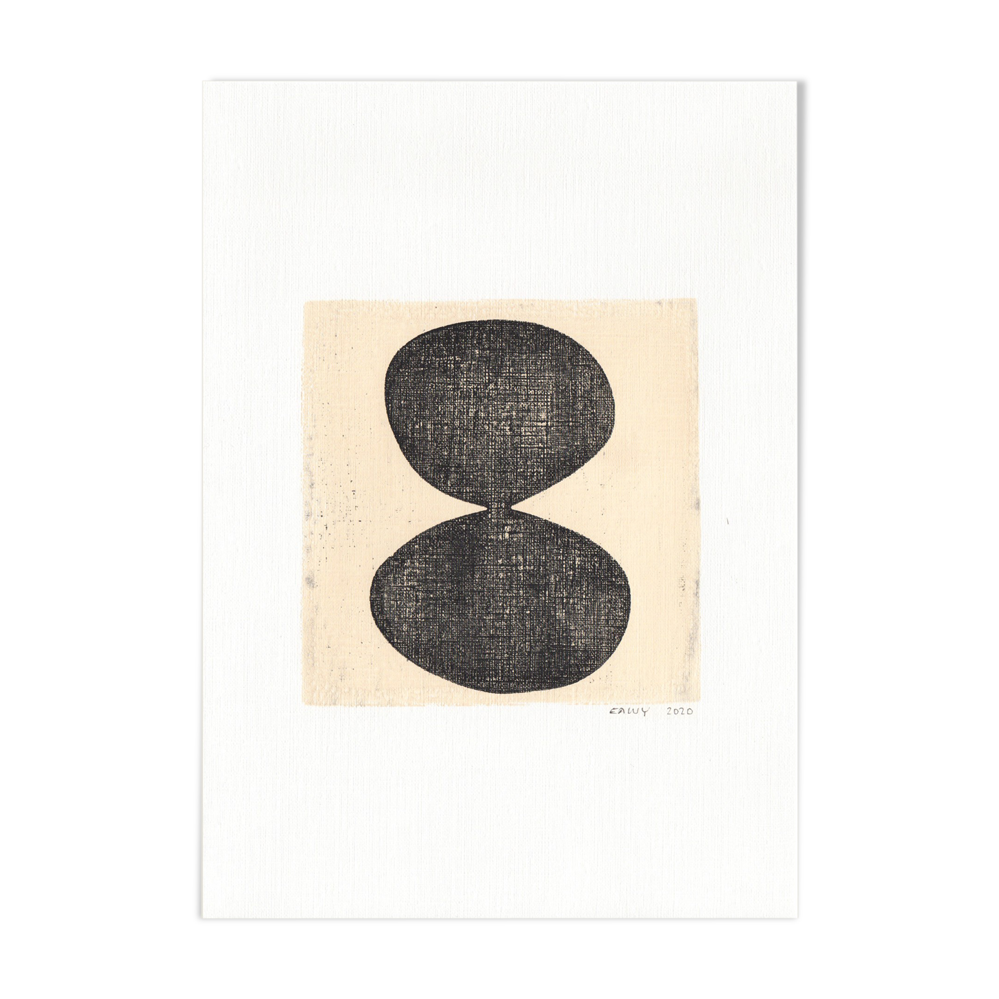 Monotype painting on paper, original dated and signed without frame