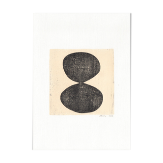 Monotype painting on paper, original dated and signed without frame