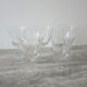 5 old transparent foot glasses – white floral pattern