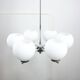 Lustre vintage en chrome et opaline, italie, 1970s