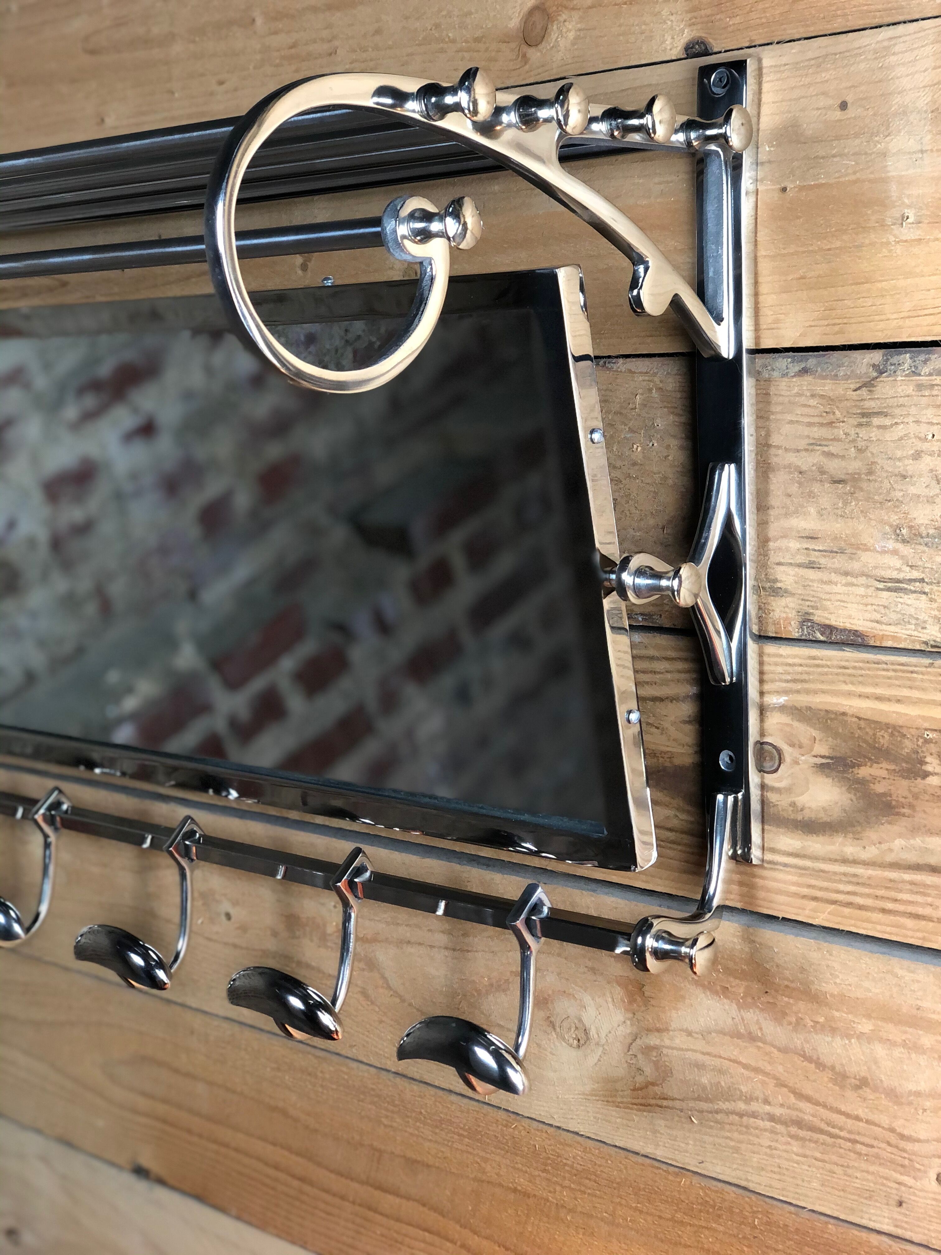 Coat holder "Vestibule" Chrome Art Deco style long 79 cm