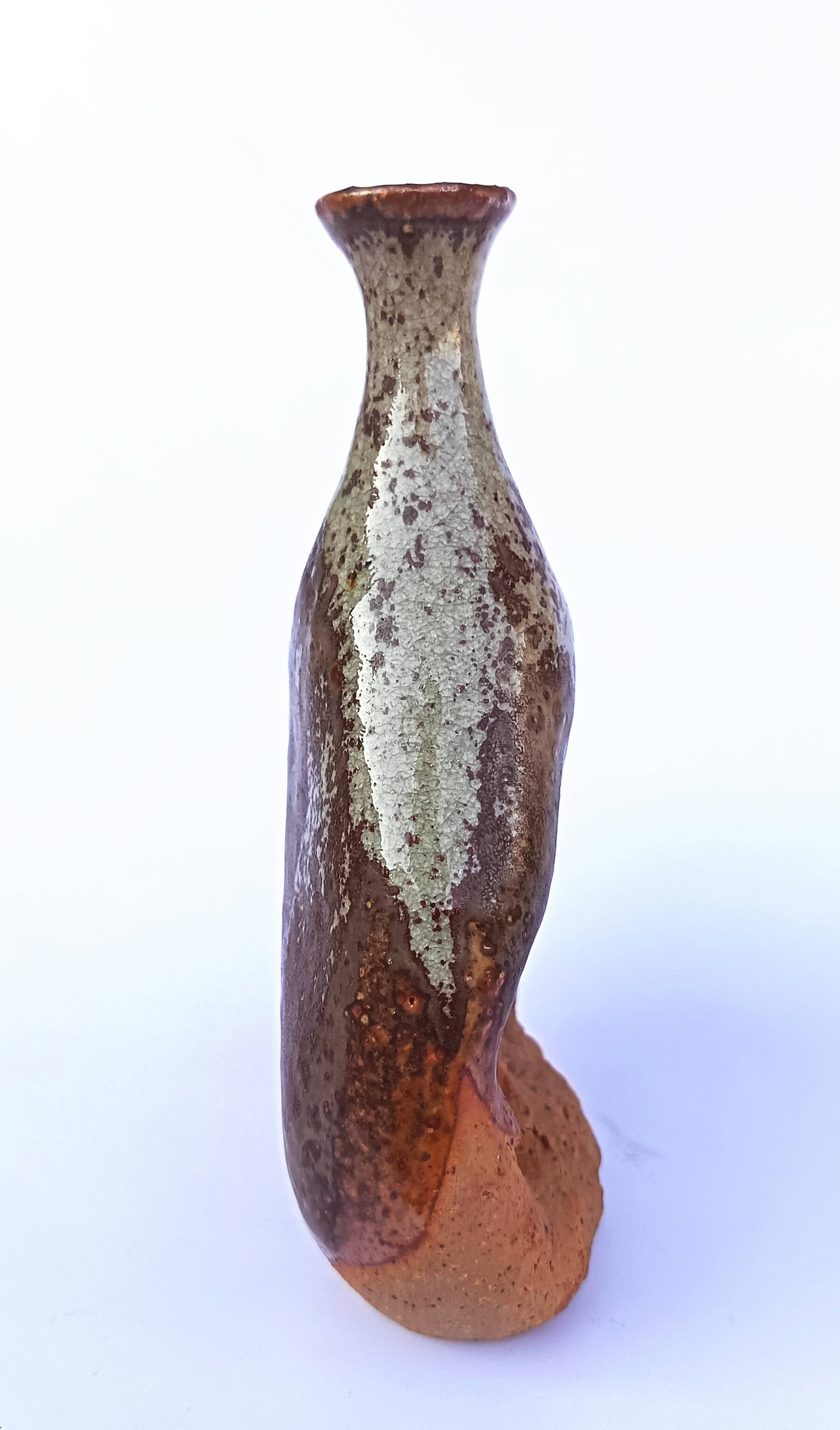 Organic stoneware vase-sculpture signed