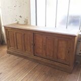 Enfilade meuble de métier chêne coulissant XL