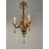 Murano glass lantern mordoré, three arms of light