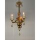 Murano glass lantern mordoré, three arms of light
