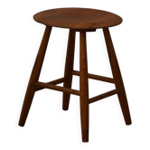 Tabouret rond en hêtre par un ébéniste danois, moderne du milieu du siècle, années 1970
