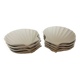Eight white scallop shell bowls