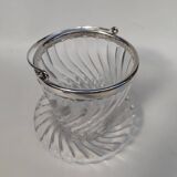 Ice bucket and its plate in Baccarat crystal, bamboo model.