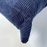 French Togo 2-seater sofa in blue corduroy attributed to Michel Ducaroy for Ligne Roset, 1970s