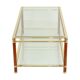 Coffee Table Italian Design Gold Plated Chrome Glass Orsenigo Hollywood Regency 120cm
