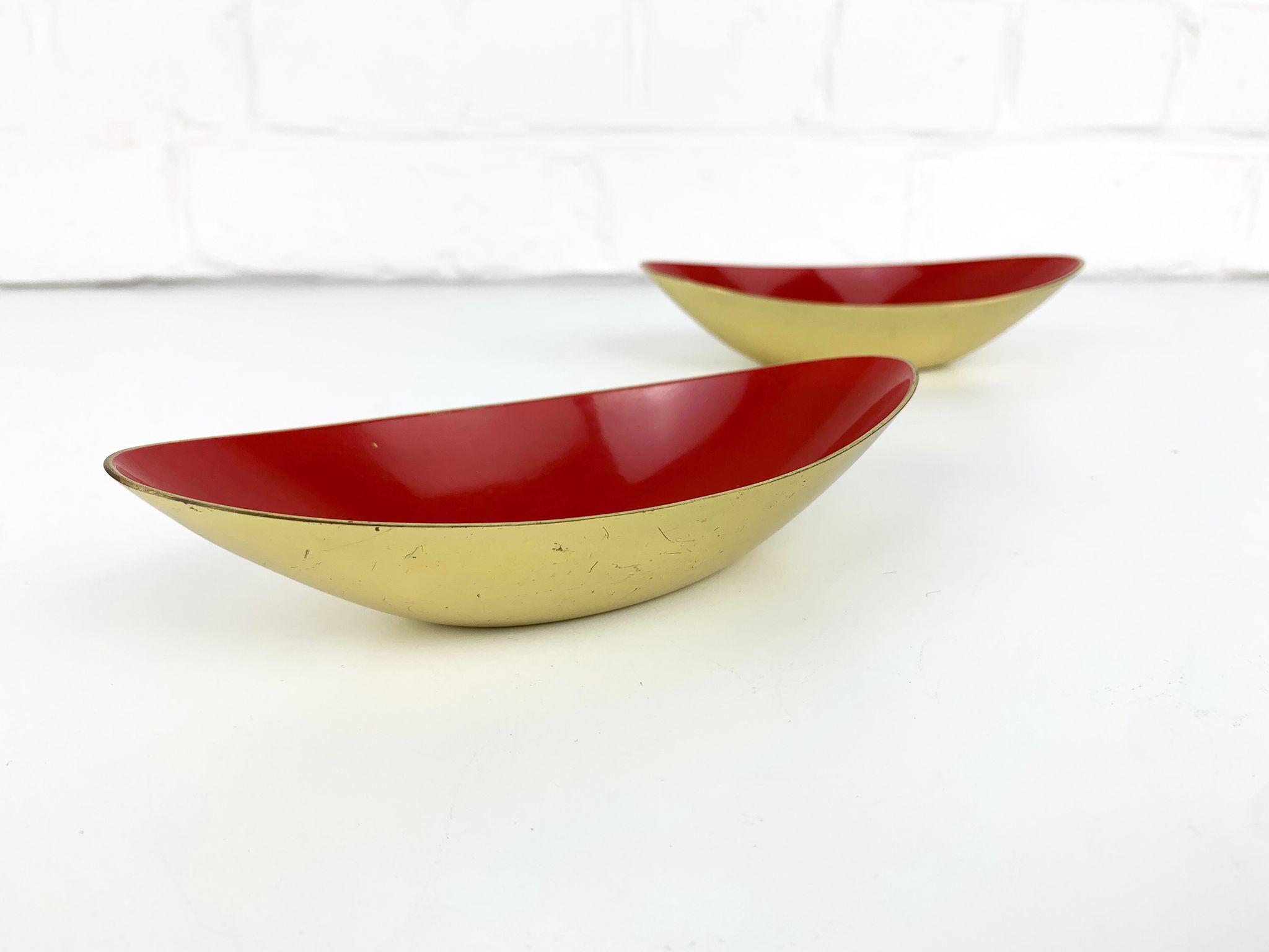 Pair of Scandinavian brass cups or bowls Ystad Metall, design Gunnar Ander, Sweden
