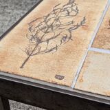 Roger Capron "herbarium" rectangular coffee table with patinated steel structure