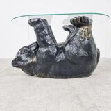Sculptural black bear coffee table, 1970s