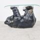 Sculptural black bear coffee table, 1970s