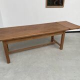 Solid pine table with its extension, 1950s