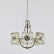 Crystal Glass Flower Pendant Light in Kalmar Style by Sische, Germany, 1970s
