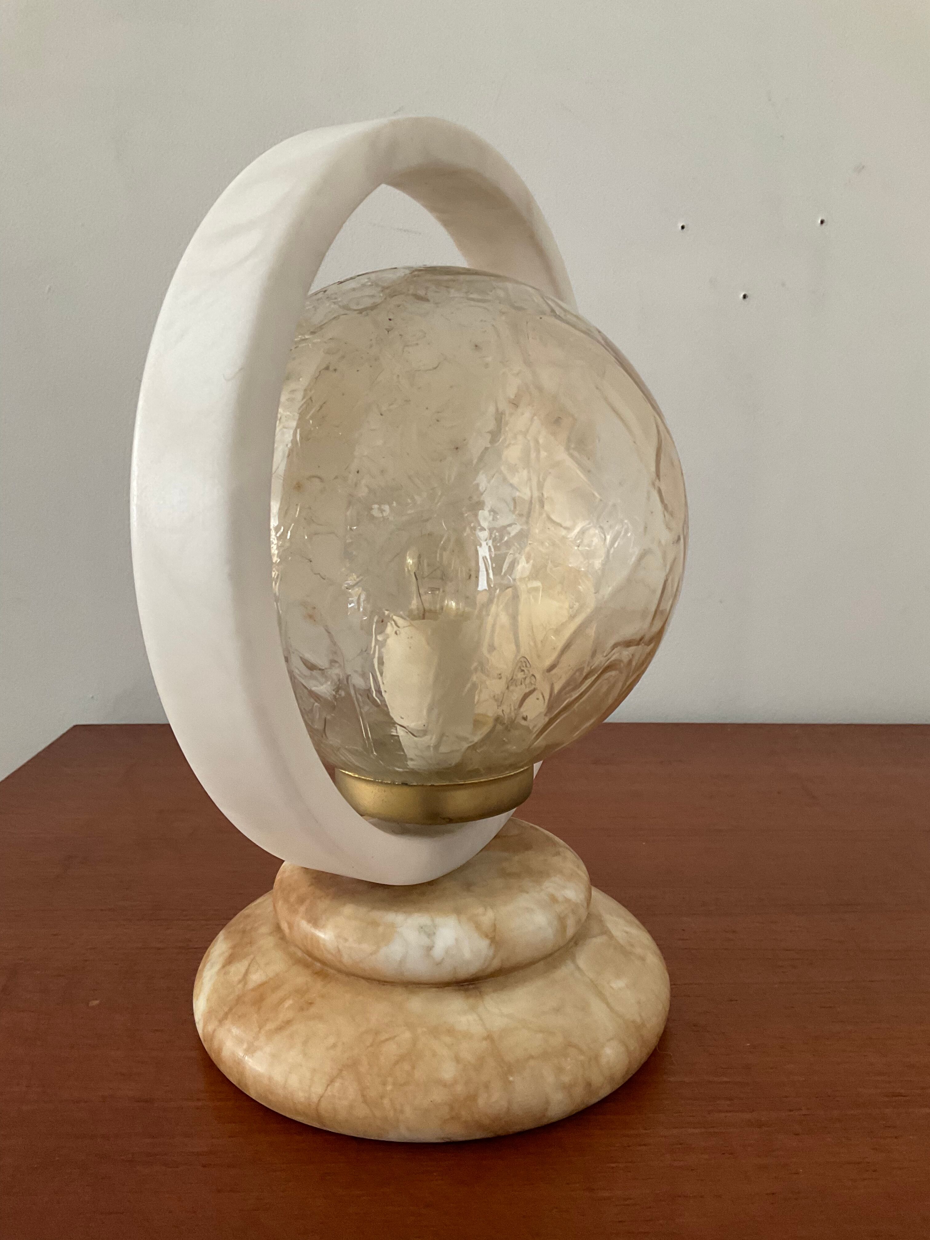 Art Deco lamp in marble and glass