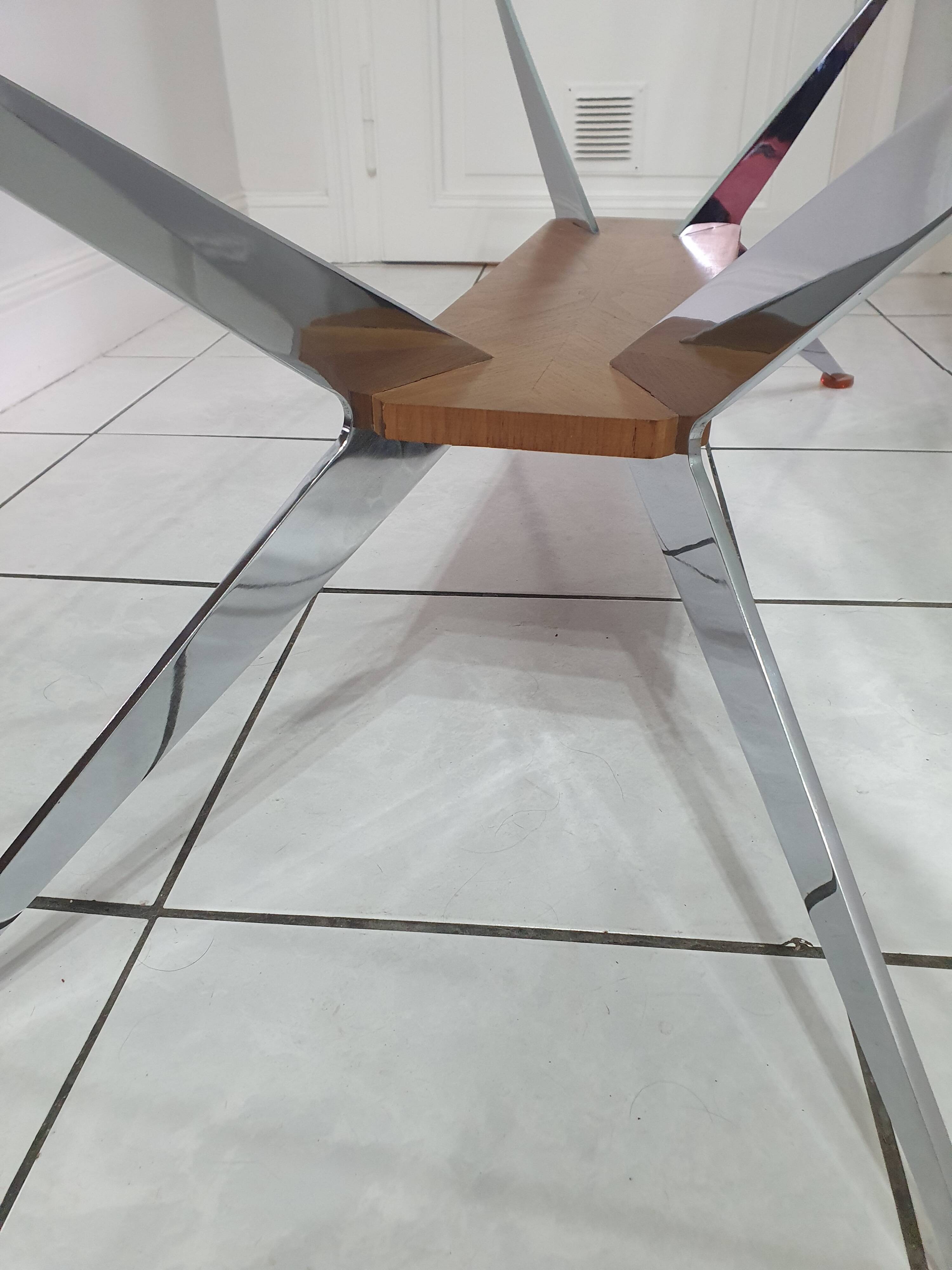 Coffee table with compass legs from the 60s