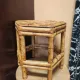 Vintage burnt bamboo side table
