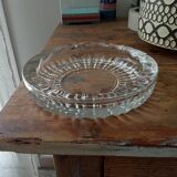 Large vintage molded glass ashtray