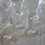 9 small crystal digestive glasses in very good condition.