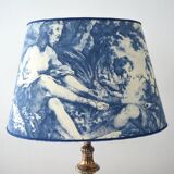Oval lampshade in vintage toile de Jouy