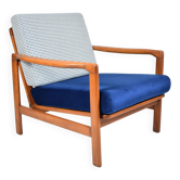 Scandinavian armchair designed by Z.Baczyk, 1960s, fully restored, velvet