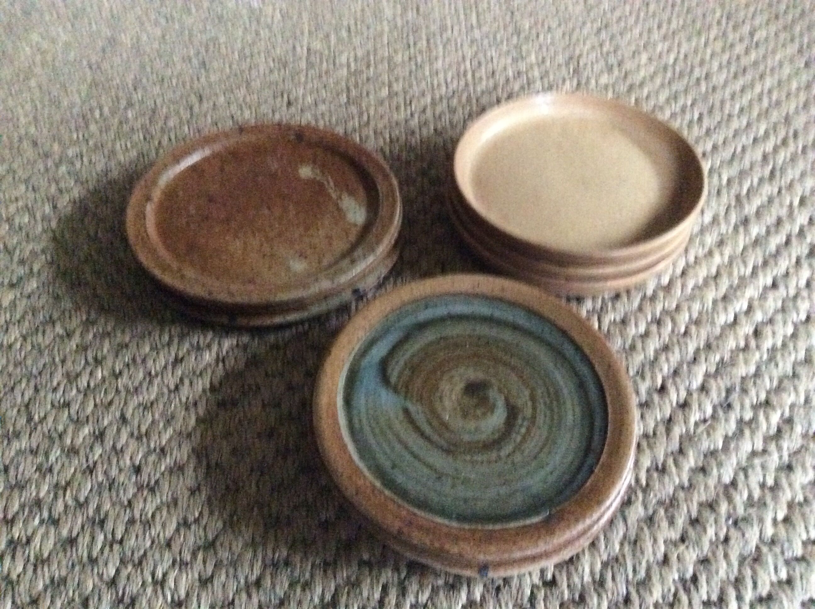 Set of 9 stoneware plates
