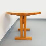 Vintage Charlotte Perriand Les Arcs round pine dining table from the 60s 70s