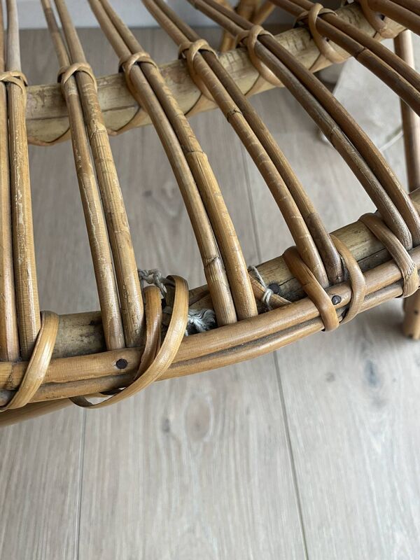 Fauteuil coquille en rotin