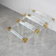 Vintage lucite and brass nesting tables, 1970s