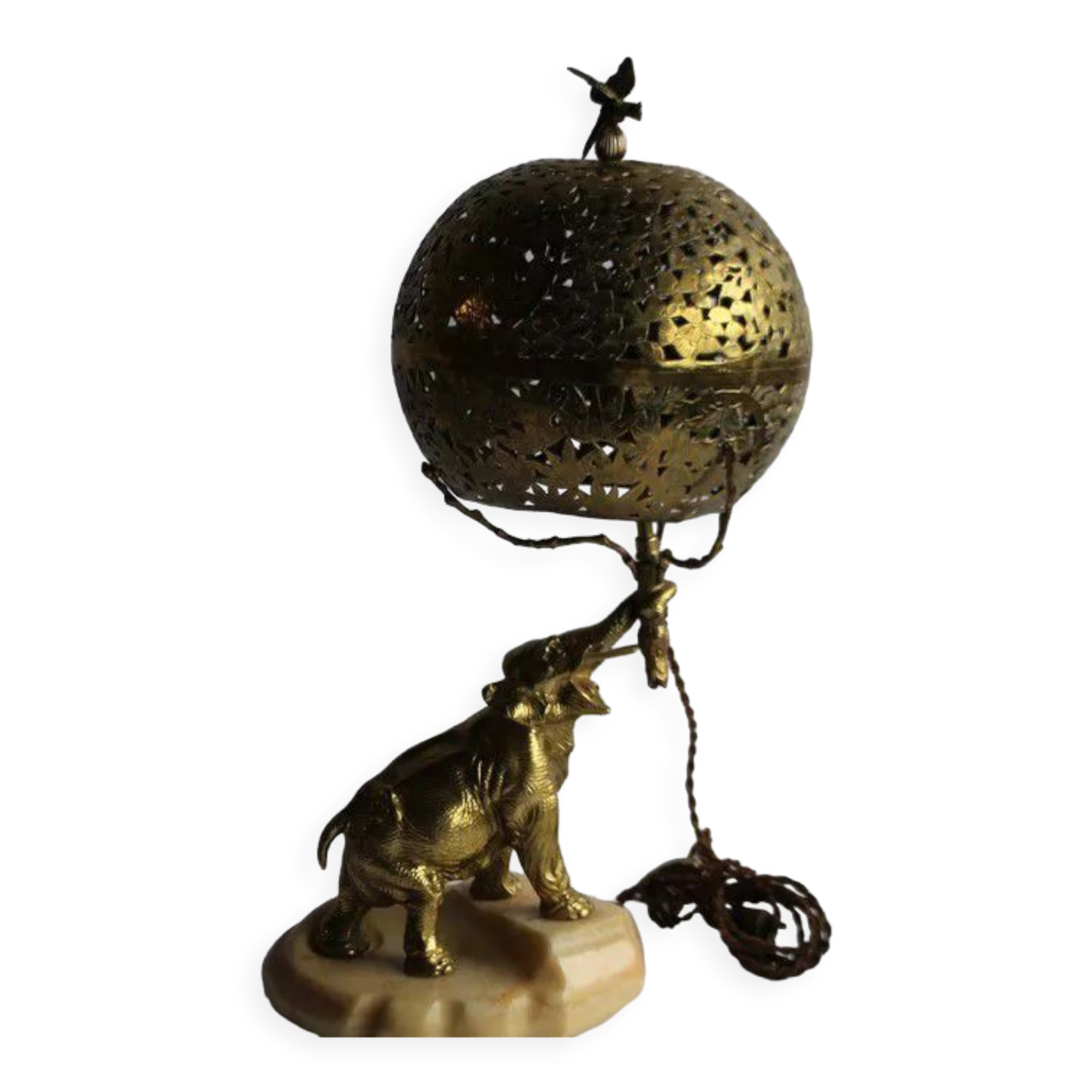 Lampe éléphant bronze