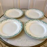 set of 4 flat plates in Terre de Fer Saint Amand model René 19th century