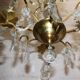 lustre ancien en laiton à pampilles style baroque
