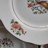 Porcelain dessert plates with bird decoration – Gressey 50s