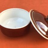 Ancienne terrine céramique émaillée marron