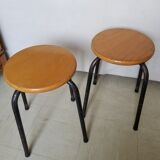 Pair of stackable vintage stocking stools - 50s