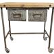 Vintage Industrial Worktable on Wheels, 1960s