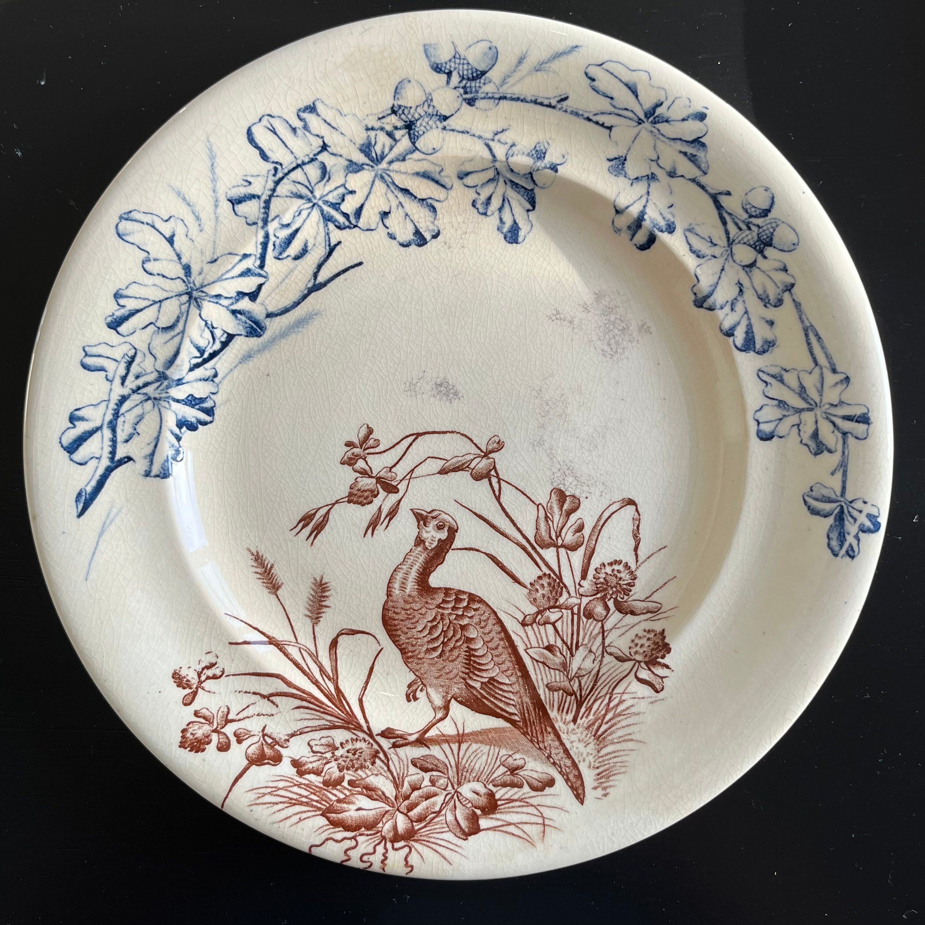 Series of 8 flat plates "Hunting"