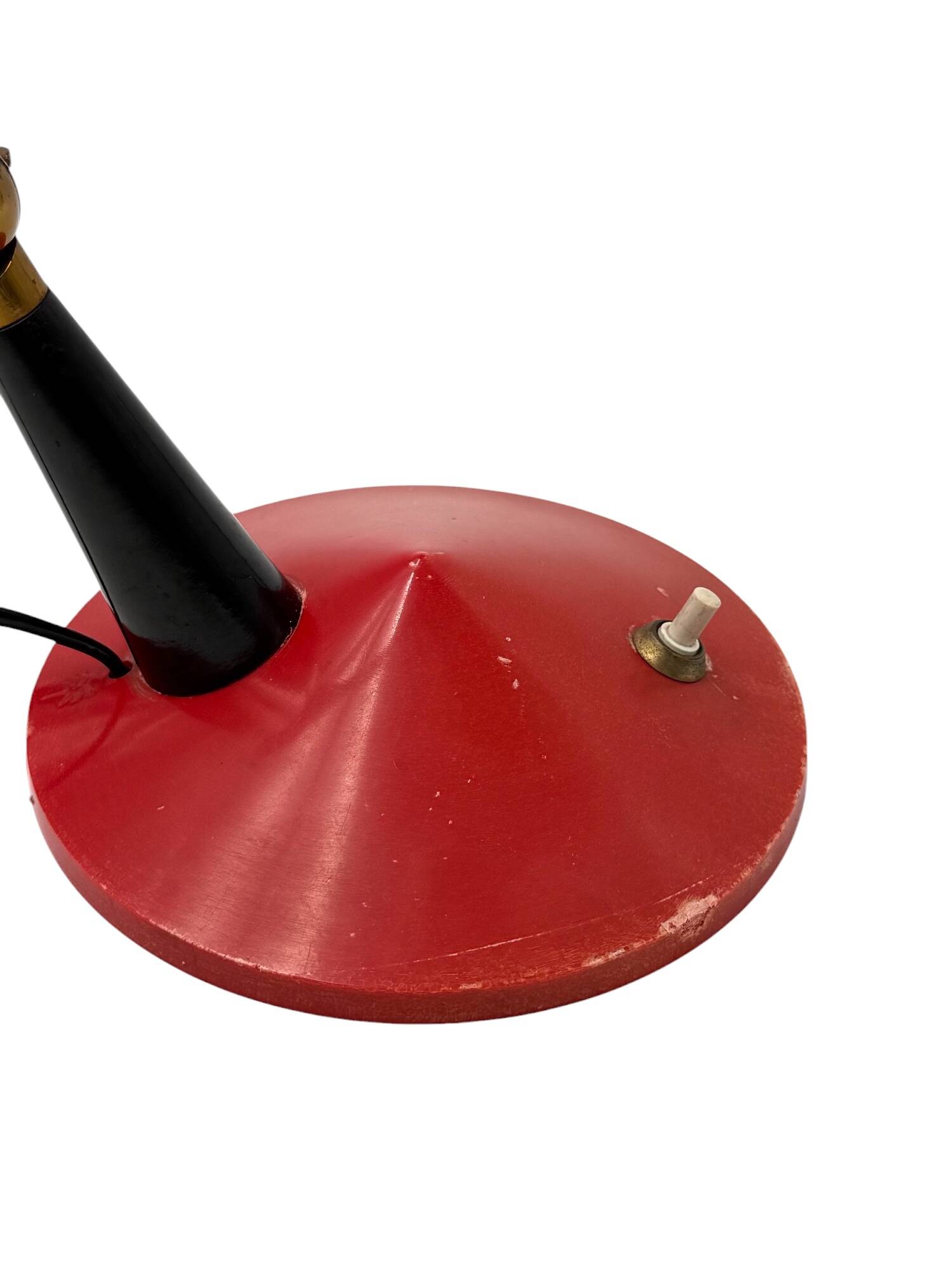 Mid century red desk Lamp, Stilux Milan Italy 1960 ca.