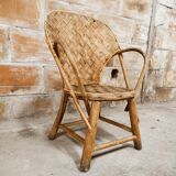 Children's armchair in chestnut basketry