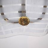 Opaline glass and brass lamp, 1950s